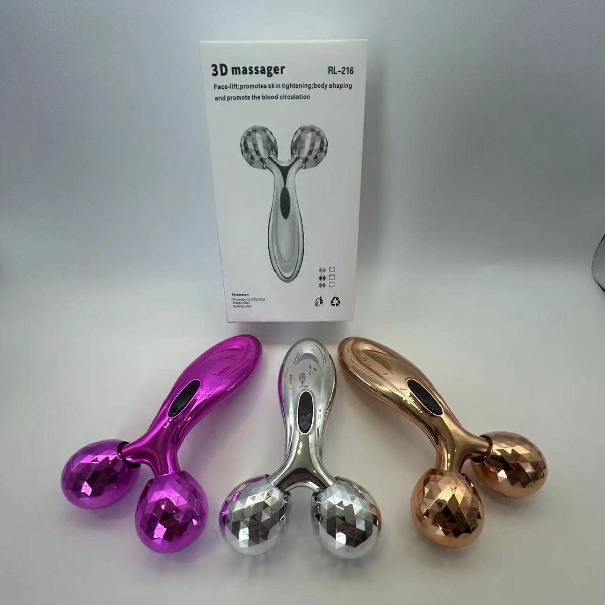 Cross-Border V-Face Instrument 3D Microcurrent Lifting Facial Roller Massager V-Face Tool Face Lifter Facial Massager