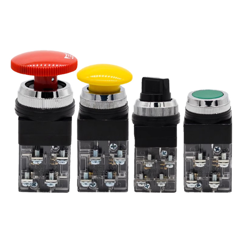 Changde Flat Head Self-Reset Button Switch Machine Tool Power Start Stop Controller Emergency Stop Mushroom Head Switch