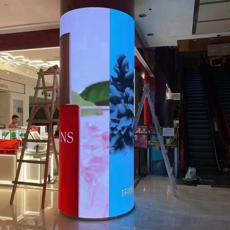 Led display ring pillar arc special-shaped surface double-sided p1.86p2.5p3 bar exhibition hall live flexible screen