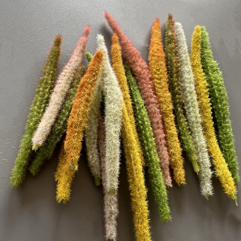 Imitation Setaria Short Hair Grass Flower Head Artificial Cat's Tail Fake Flower Accessories Christmas Decoration Colorful Tops