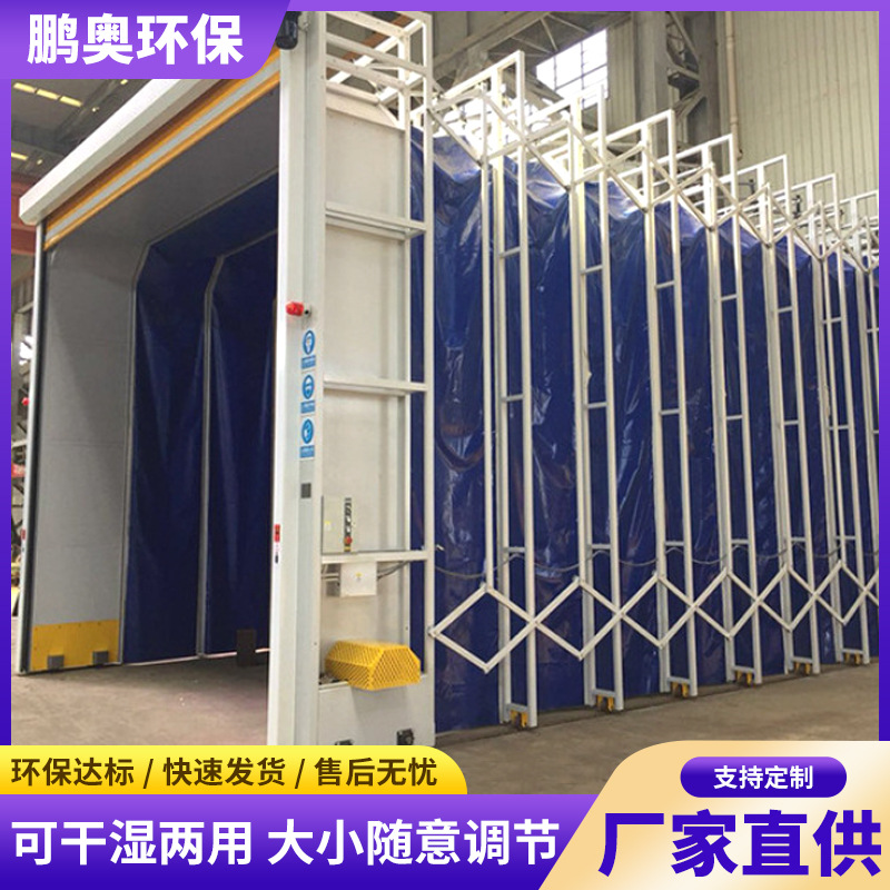 Mobile Telescopic Paint Spray Room Large Track Electric Folding Paint Room Furniture Dust-free Sanding Room Telescopic Room