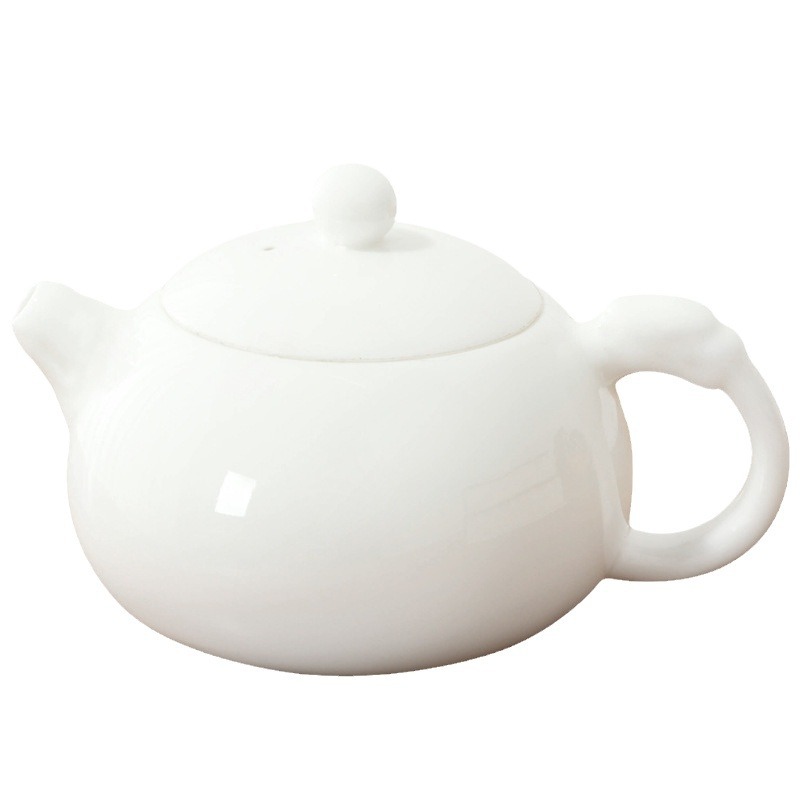 Sheep fat jade porcelain Fengming pot can sing teapot Dehua white porcelain kung fu tea set company activity LOGO gift