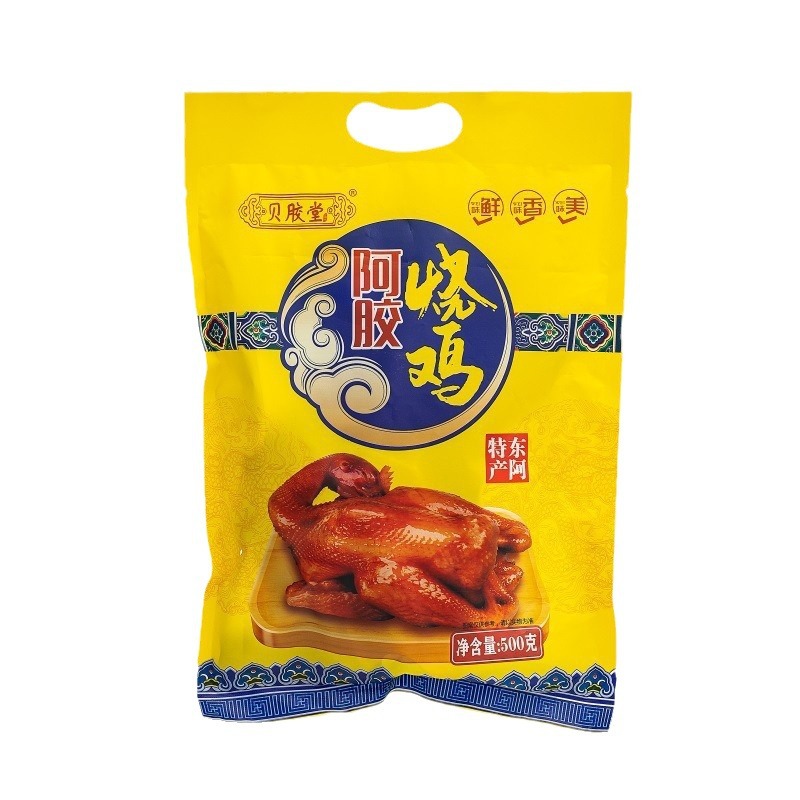 Donkey-Hide Gelatin Braised Chicken 500g Vacuum-Packed Cooked Food, Shandong Dong'E Specialty Food, Live Streaming Supply, Braised Meat Chicken Vacuum Packaging