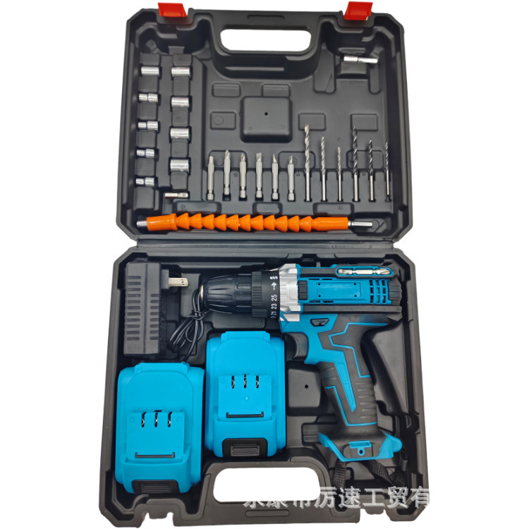 Cross-Border Household Electric Tools Lithium Battery Brushless Impact Drill High-Power Industrial-Grade Electric Drill Multi-Function Hand Drill Rechargeable