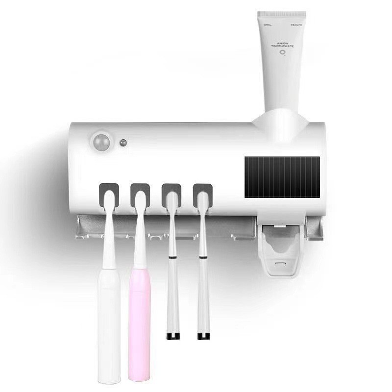 Cross-border New Product Smart Toothbrush Holder Sterilizer UV Punch-free Wall-mounted Toothbrush Holder Automatic Toothpaste Squeezer