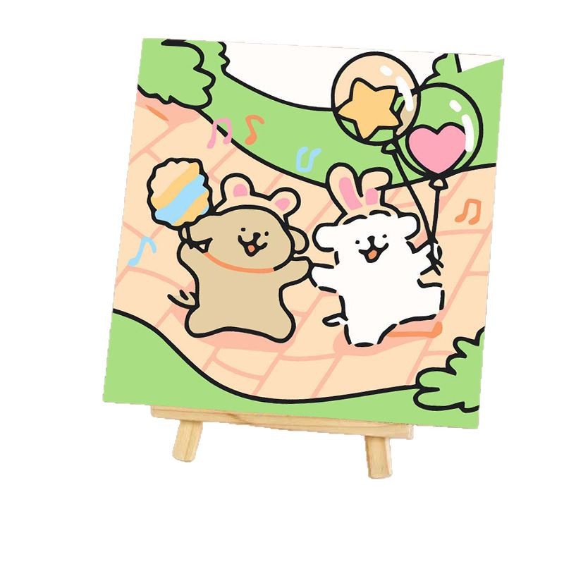DIY Digital Oil Painting Batch Children's Cartoon Handmade Color Painting Cute Cure Department Animation Stall Cross-border Foreign Trade