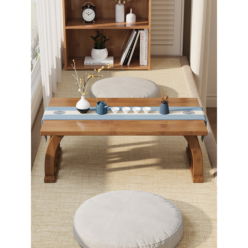 Chinese Tea Table Bay Window Small Coffee Table Tatami Simple Windowsill Balcony Tea Table Low Floating Windowsill Small Table Nanzhu