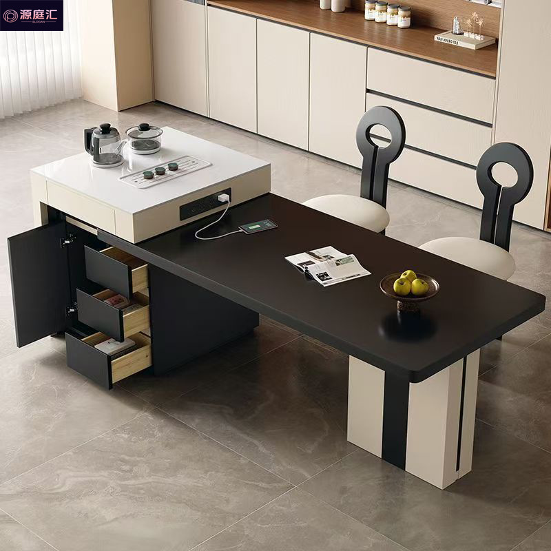 2026 Dining Table for Home Use in the Bedroom, High-End Solid Wood Creative Island Table, Tea Table, Italian Light Luxury, Popular on Xiaohongshu