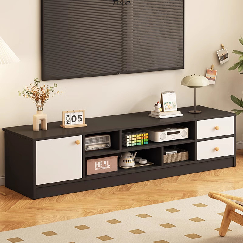Tv Cabinet Living Room Small Apartment Floor-Standing Simple Modern 2025 New Storage Cabinet Bedroom Wood Color Tv Cabinet