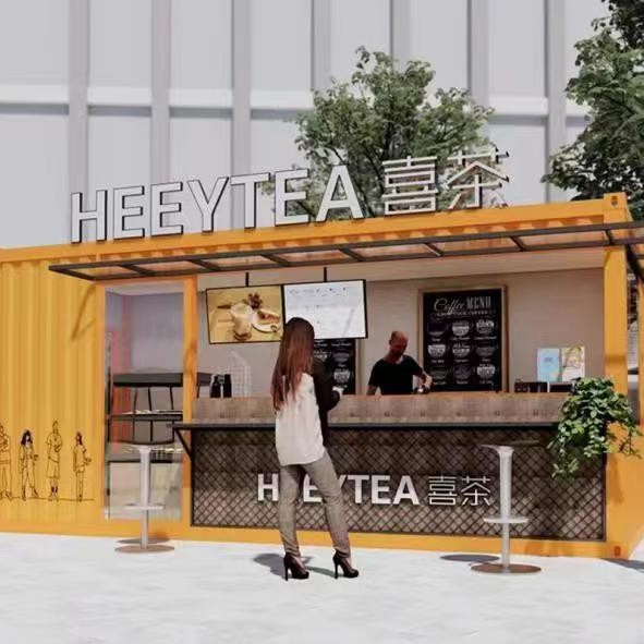 Mobile sales kiosk container mobile room outdoor outdoor creative steel structure waterproof mobile housing manufacturers wholesale