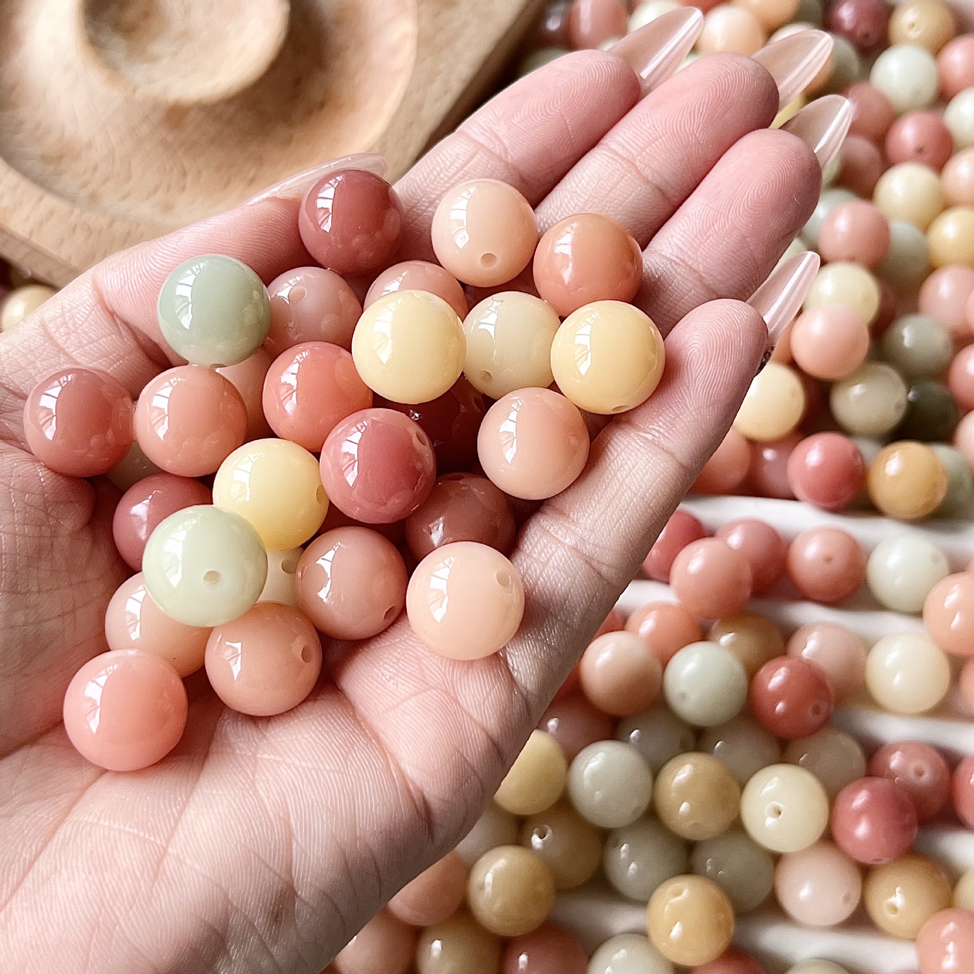 Live supply natural multi-treasure color bodhi bracelet scattered beads boutique high-throw bodhi DIY beads play bracelet