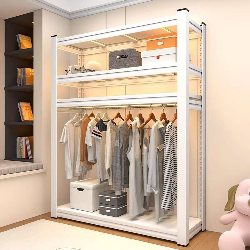Simple Children's Wardrobe Clothes Rack Household Floor-Standing Bedroom Coat Storage Rack Multi-Layer Open Wardrobe Storage Rack