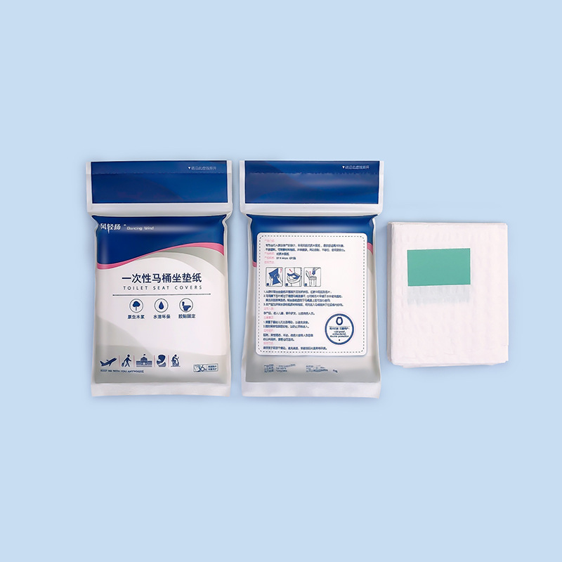 Large quantity in stock wholesale Muchun double-layer thickened water-soluble disposable toilet mat flush toilet paper with paste