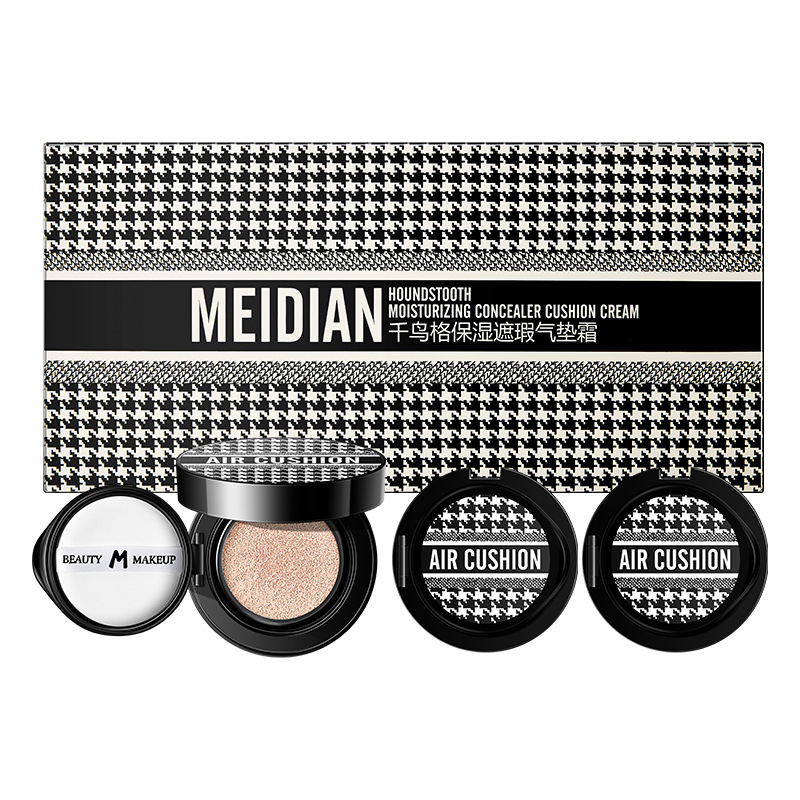 Charming Houndstooth Cushion Set for Repairing, Lightweight, Breathable, Moisturizing, Concealing Cushion Bb Cream Foundation Wholesale Dropshipping