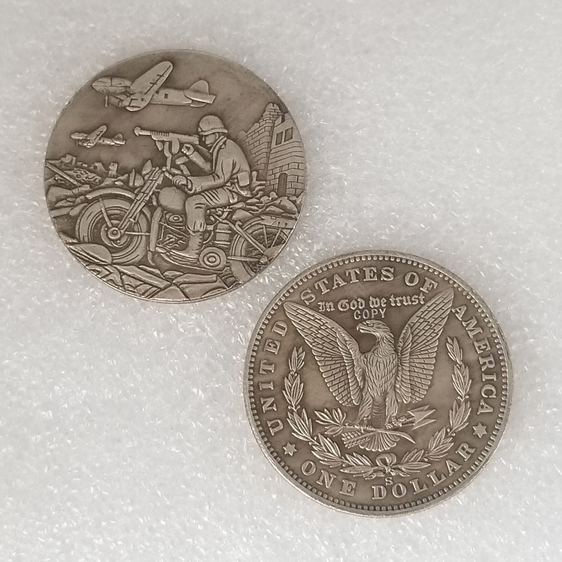 Antique Crafts Brass Silver Plated Material Wandering Coins # 7143