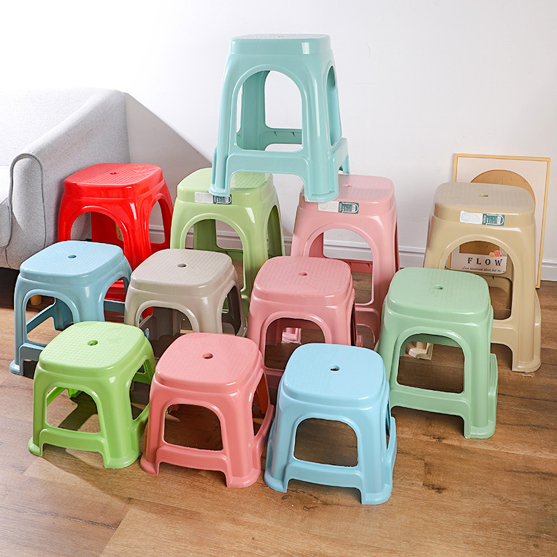 Пластиковый стул, утолщенный, противоударный, простой стиль, уличный конференц-стул, квадратный стул для дома, штабелируемый стул для смены обуви