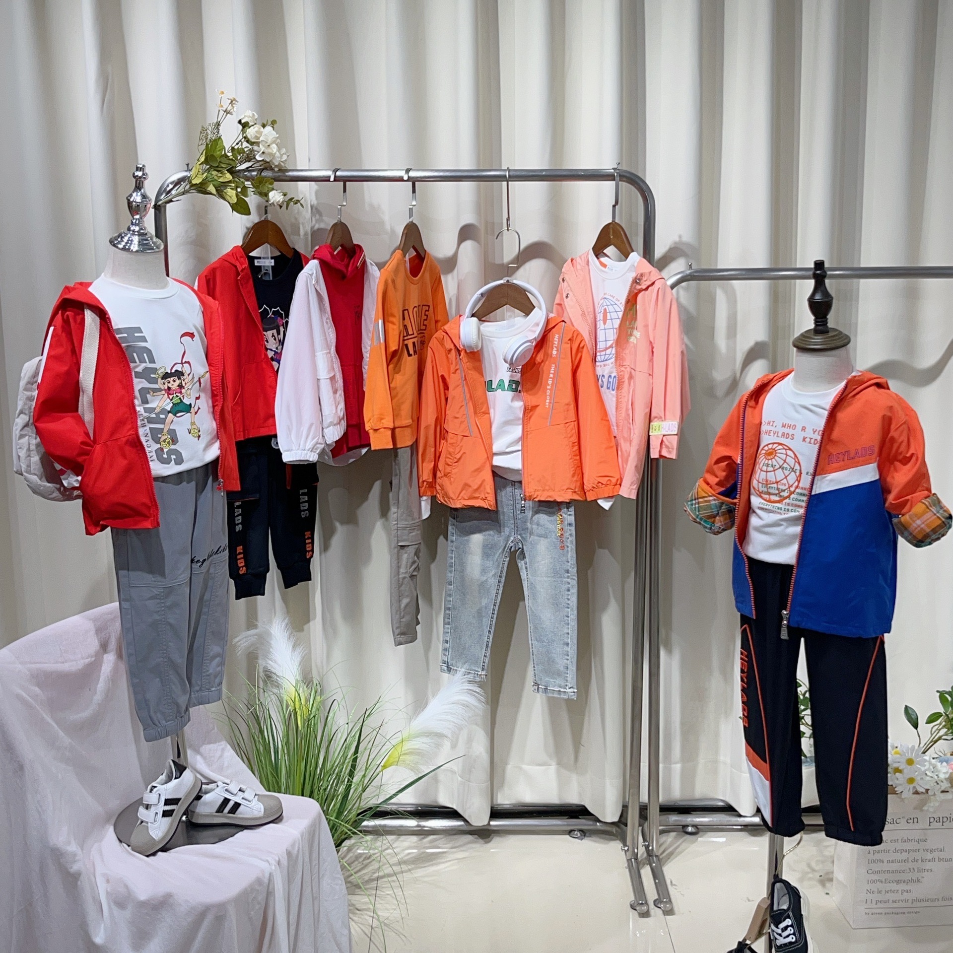 Balabala petty capital fan spring and autumn new children's clothing brand wholesale live weaving children's clothing primary supply