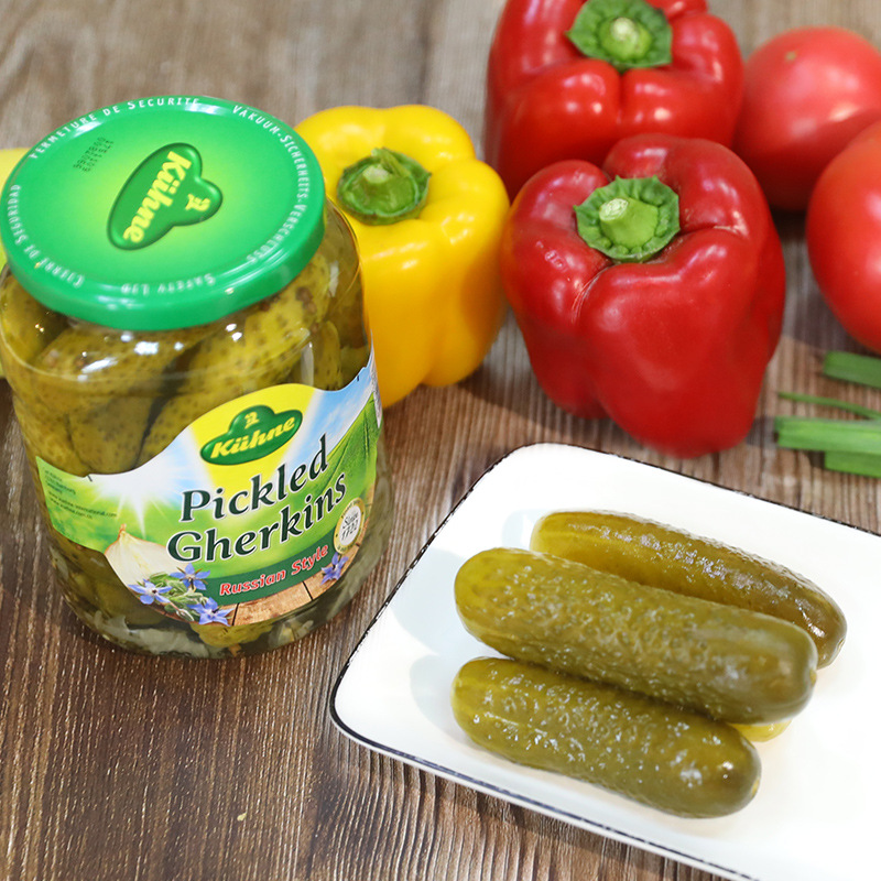 Free Shipping Guanli Russian-Style Canned Pickled Cucumber 670g German Imported Hamburger Salad Russian-Style Pickled Cucumber