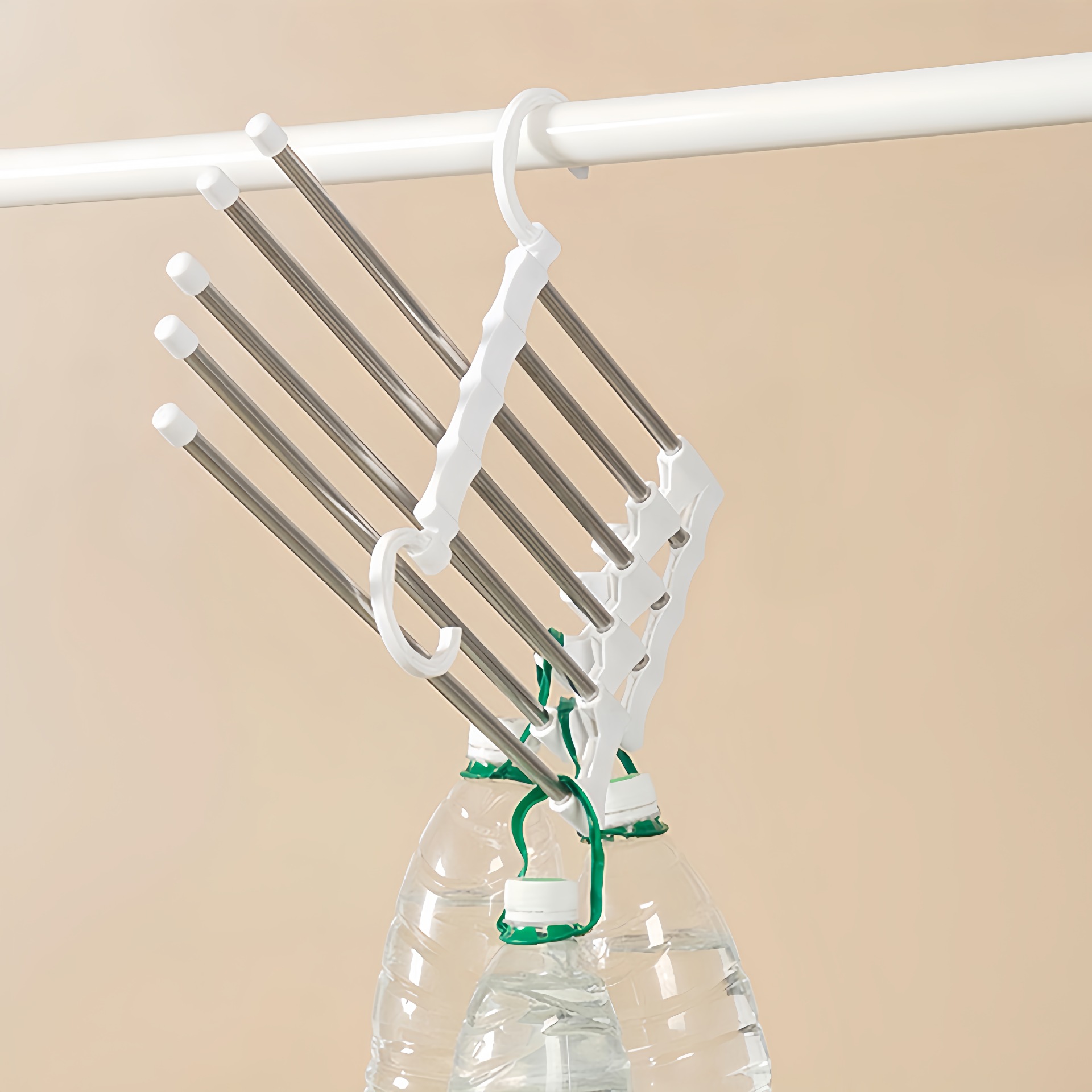 Hot Selling Home Dormitory Wardrobe Seamless Storage Clothes Hanger Stainless Steel Multi-Layer Folding Multi-Functional Telescopic Magic Trouser Rack