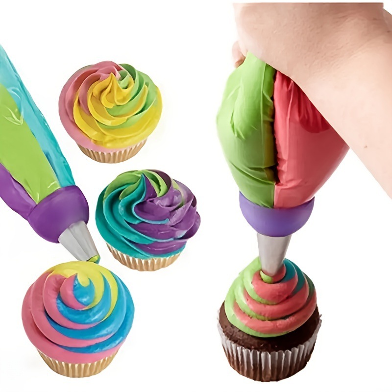 Russian Piping Nozzle Adapter Cream Piping Bag Three-Color Medium Torch Cross-Border Bestseller