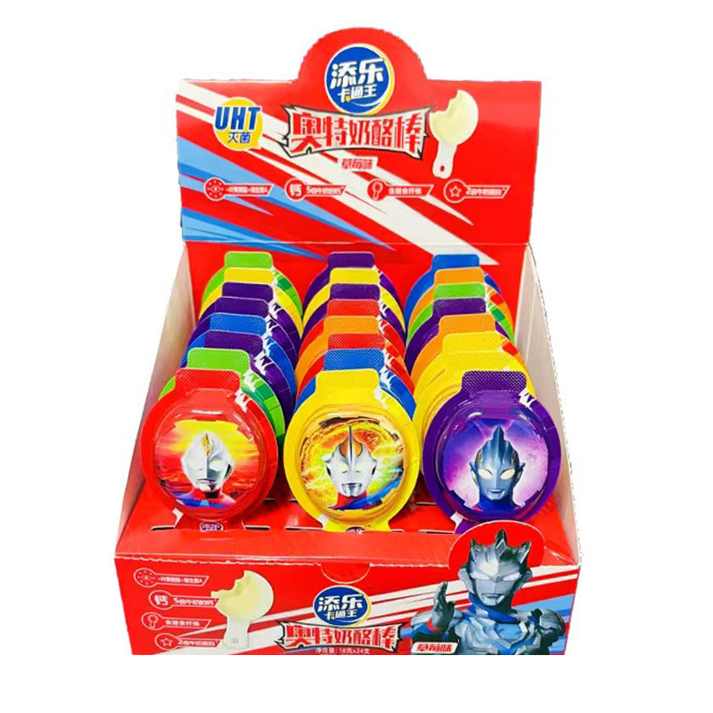 Tianle cartoon King Ultraman cheese stick snack original strawberry flavor quality assurance 9 months cheese products cheese stick