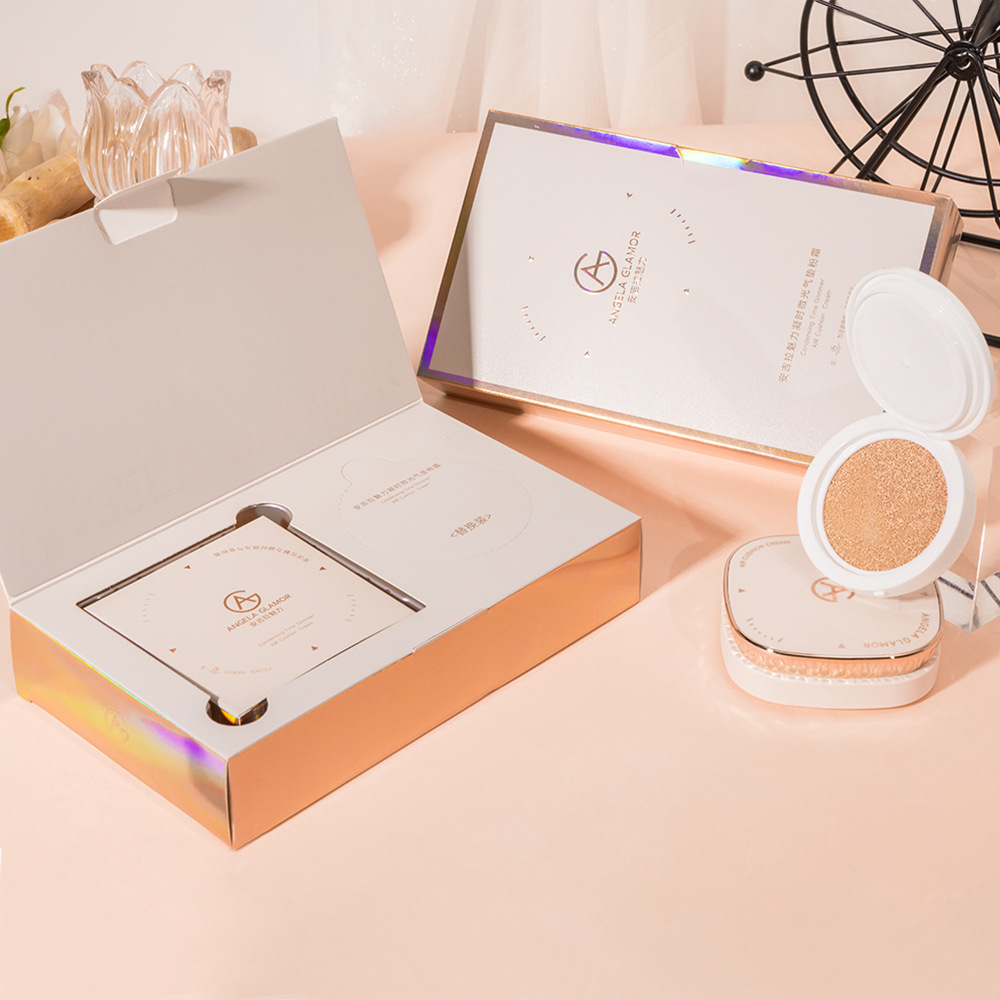 Gel Shimmer Air Cushion Powder Cream Concealer Light and Long-Lasting Makeup Moisturizing and Non-Removing Makeup Powder Cream Manufacturer Ready Stock