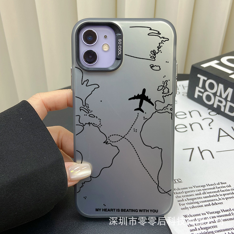 Aviation figure for Apple 15 color silver iPhone14pro creative 13/11promax matte 16 protective cover