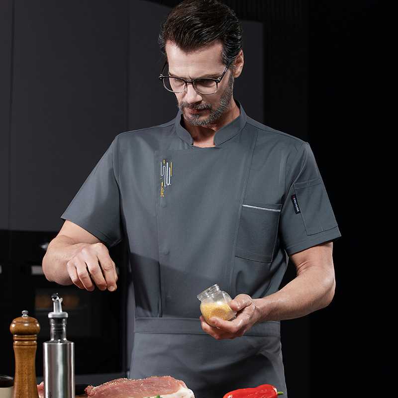 Костюм повара для гостиничного ресторана, мужская и женская одежда для кухни, летняя одежда с коротким рукавом