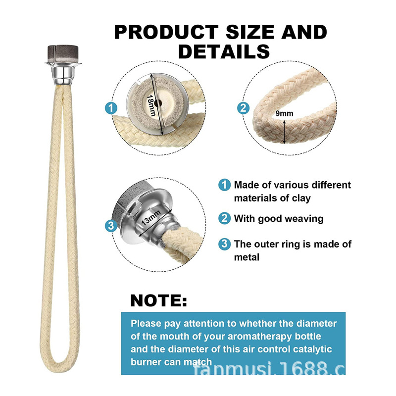 French Catalytic Ignition Essential Oil Large Wick Aromatherapy Stamen Catalytic Burning Diffuser Wick Fireless Aromatherapy Lamp