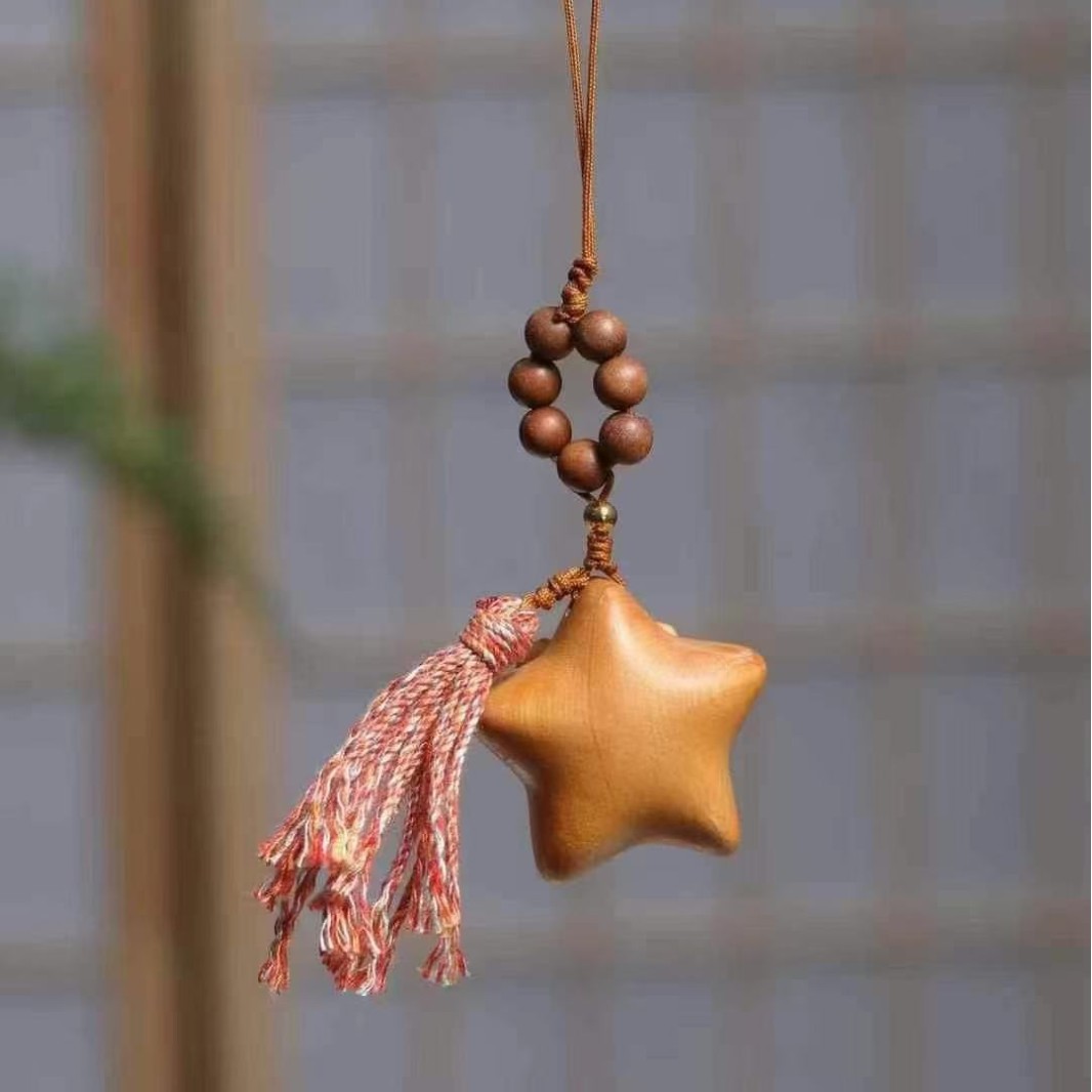 Thuja Smiley Star Small Moon Clouds DIY Bracelet Fashion Accessories Solid Wood Carving Creative Small Ornaments