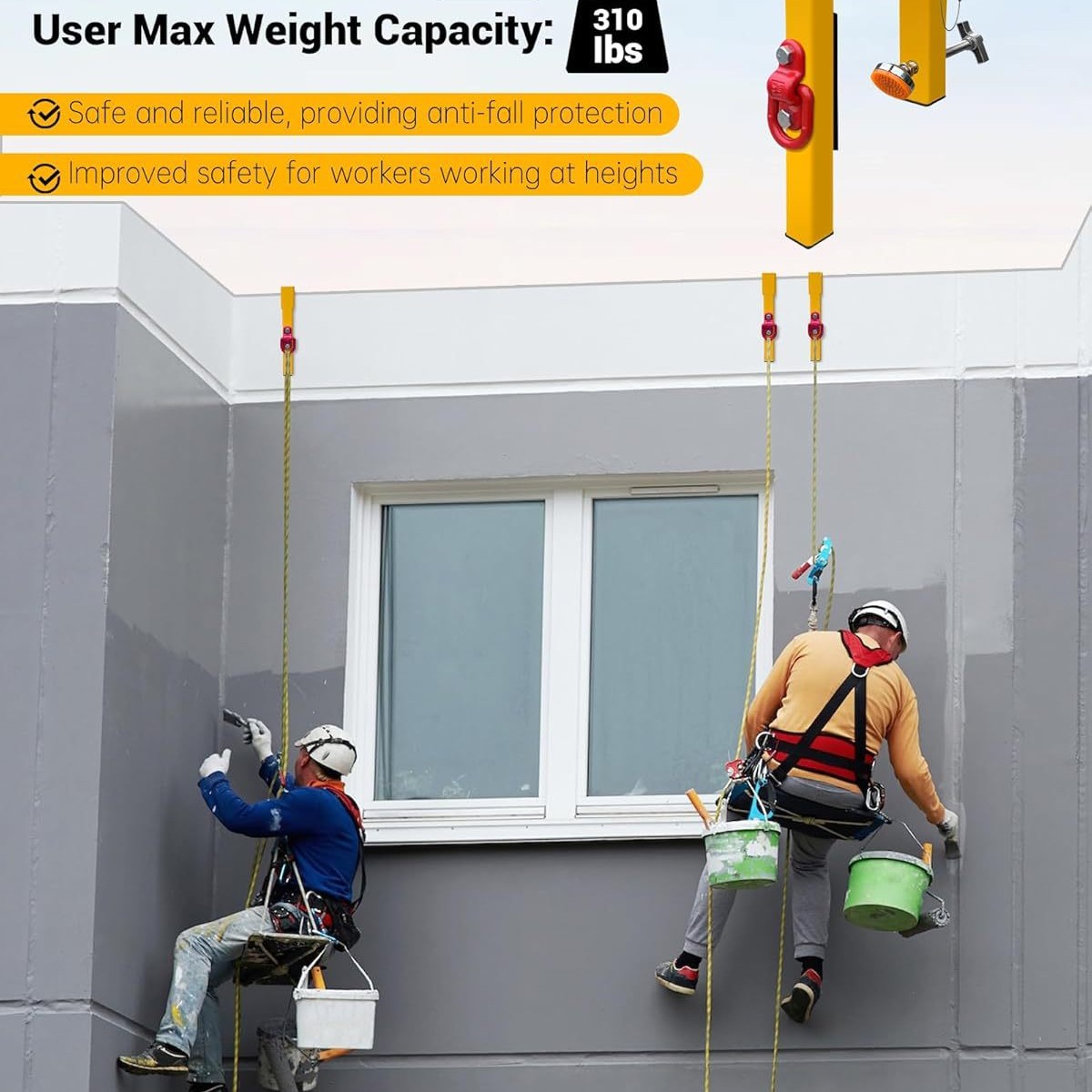 Adjustable Non-Penetrating Anchor for Railings, Reusable Railing Anchor Clamp