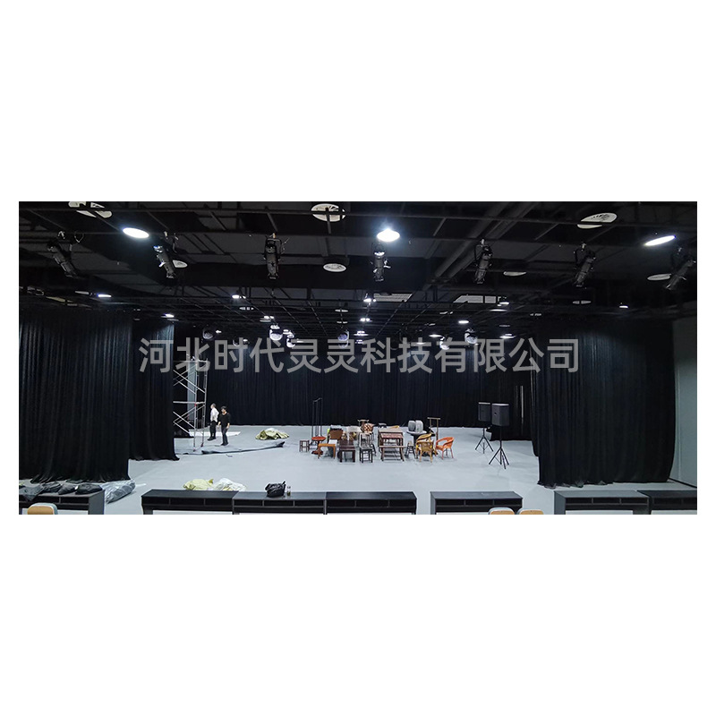 Black Fire Retardant Stage Theater Curtain B1 Level Theater Manufacturer Electric Curtain Auditorium Flame Retardant Background Curtain