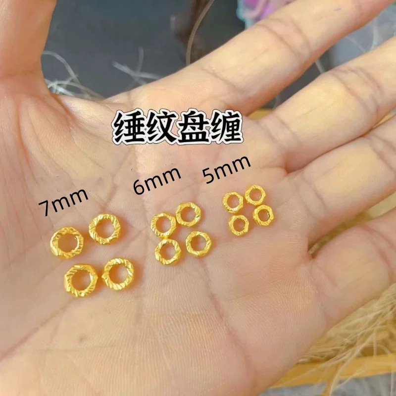 Gold 999 Gold Hammer Pattern Small Gold Ring Wrapped Broken Gold Spacer Bracelet Bracelet Accessories Accessories Beads Beads