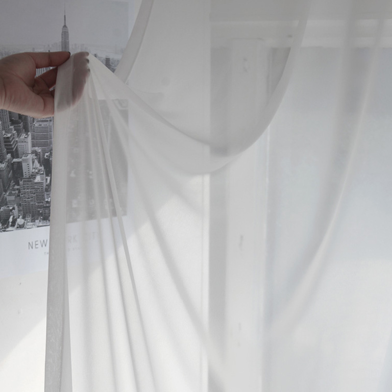 Solid Color Curtain Gauze Chiffon Gauze Hotel Window Screen Project Production Large Price Excellent Variety of Project Curtain Customization