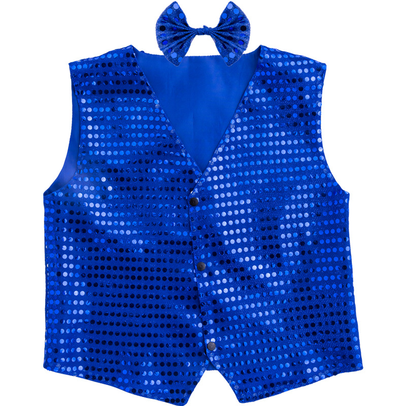 Children's Sequin Vest Jazz Dance Performance Clothing Adult Vest Modern Dance Performance Vest Boy Stage Costume