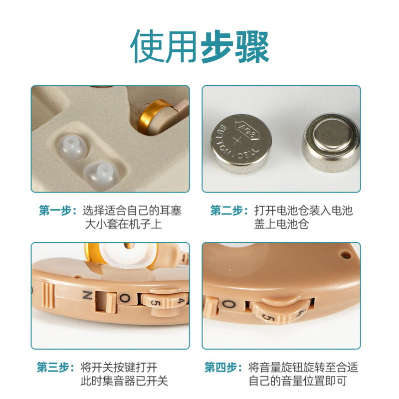 Foreign Trade Export Deafness Behind-The-Ear Hearing Aid Jz-1088E Ear-Mounted Auxiliary Hearing Collector Sound Amplifier for the Elderly