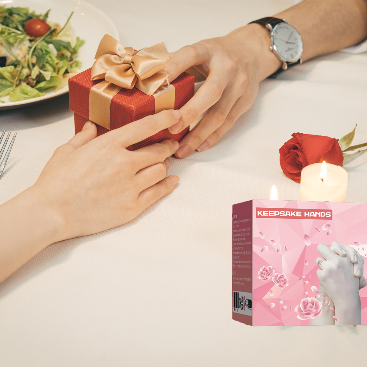 Couple hand model gypsum powder Valentine's Day gift cross-border foreign trade for 3d hand model diy souvenir clone powder