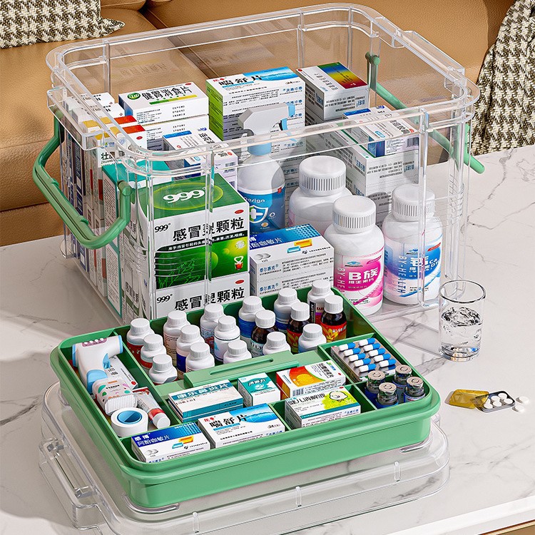 Multi-layer Medicine Box Household Medicine Box Large Capacity Medicine Storage Box Transparent Large Medical Emergency Medicine Box