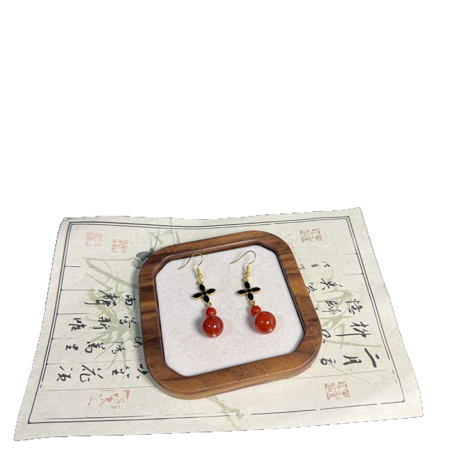 Factory Direct Supply Spot Wholesale Natural Southern Red Agate Earrings