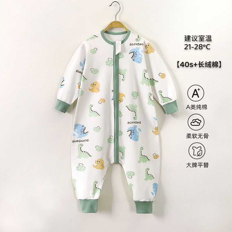 Детский спальный мешок из чистого хлопка домашний ночной костюм для детей с трехголовкой молнией противоукачивающий комплект