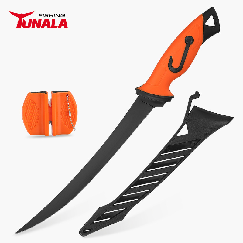 Нож для рыбы с высоким уровнем твердости с чехлом, для рыбалки, кемпинга, нержавеющая сталь