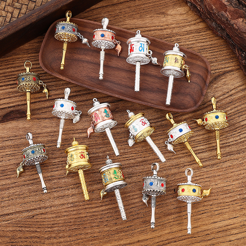 Кулон с вращающимся цилиндром Xizang из сплава, шести символов, этнический стиль, оптовая продажа