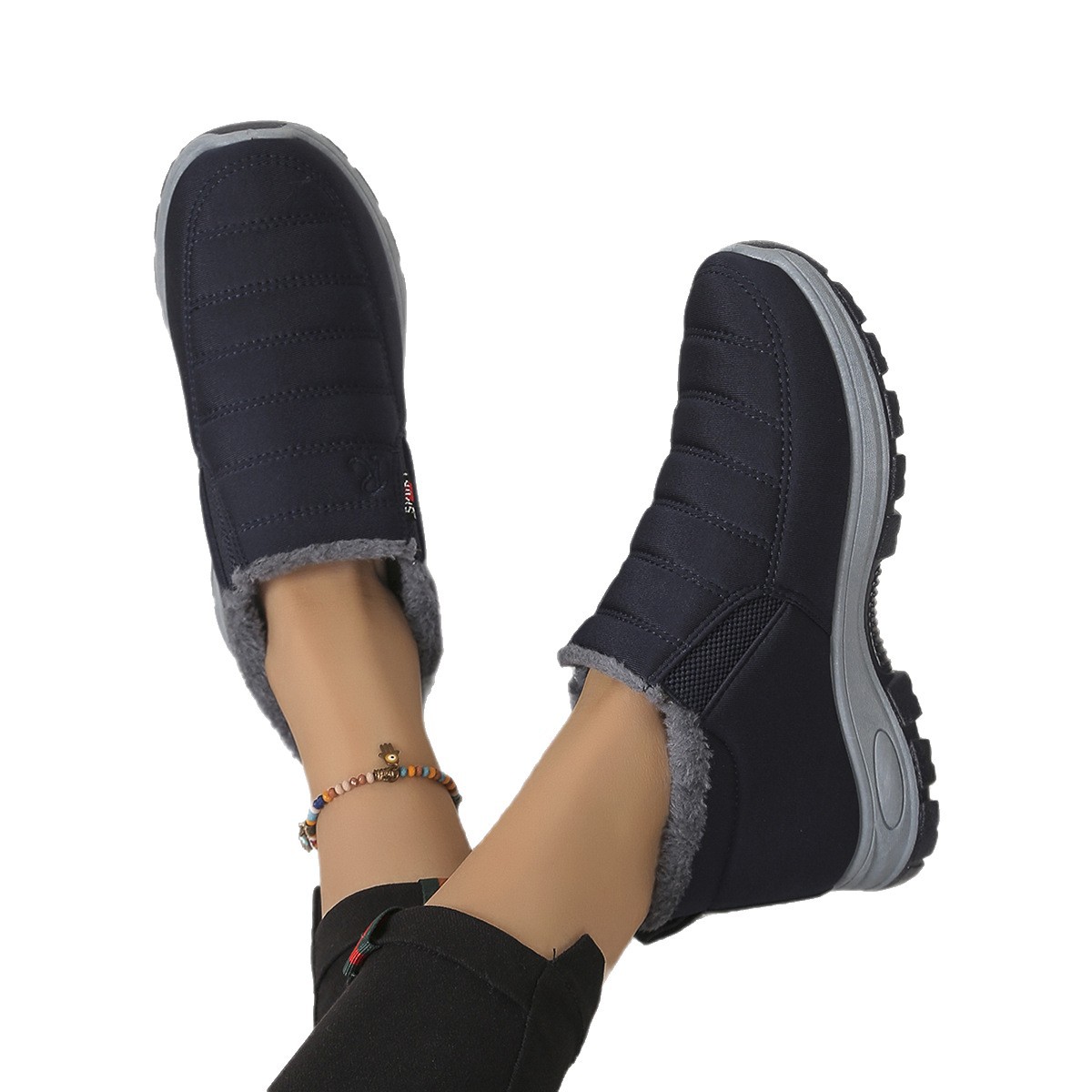 2025Temu Popular Cotton Shoes Women's Winter New Shoes Women's Export Couple Walking Shoes Fleece-Lined and Thickeneding for Men and Women