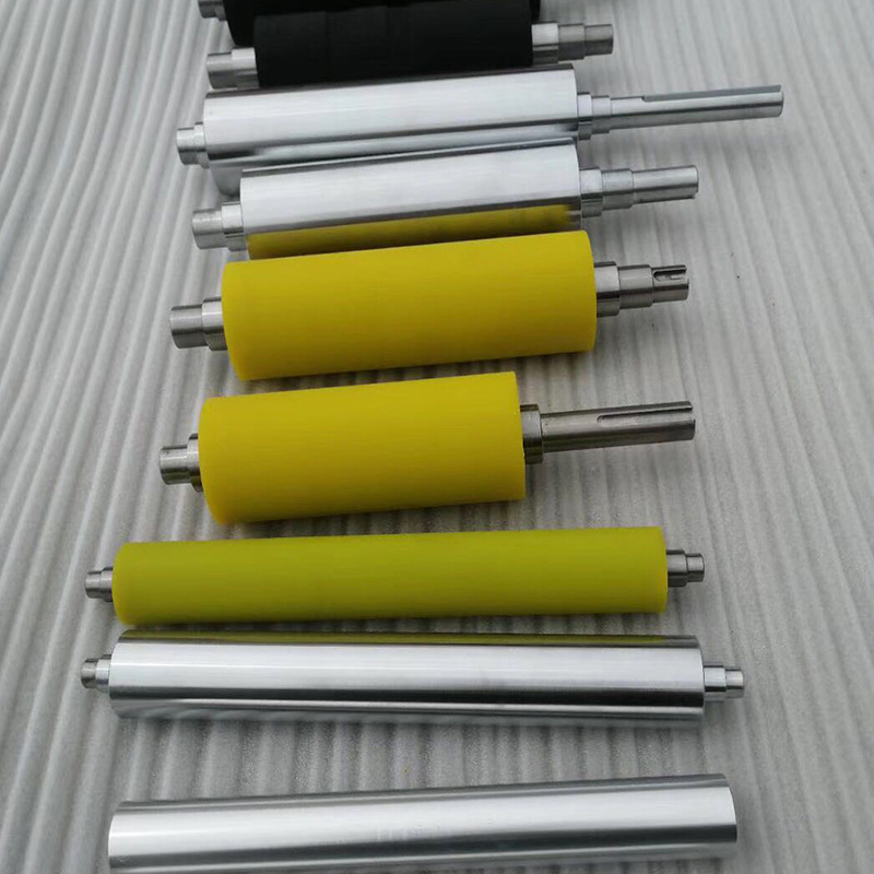 Customized Conveying Equipment Polyurethane Rubber Wheel Rubber Roller Rubber-Coated Conveying Double Bearing Wear-Resistant Customized Rubber-Coated Roller