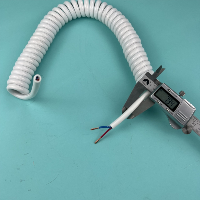 White Spring Wire Spiral Wire 3 Core 6 Core 8 Core/0.5/2.5/0.75/1.5 Flat Spiral Spring Waterproof Wire