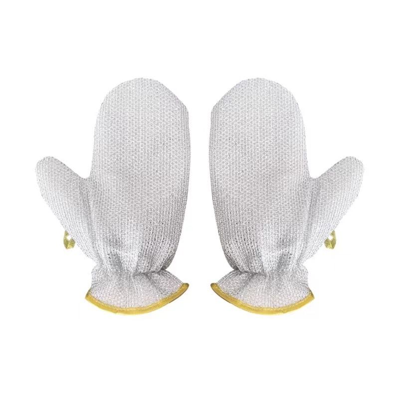 Silver wire dishwashing gloves, anti-scalding and heat-insulating steel wire gloves, kitchen cleaning, bowl brushing, pot, steel wire dishwashing and decontamination gloves