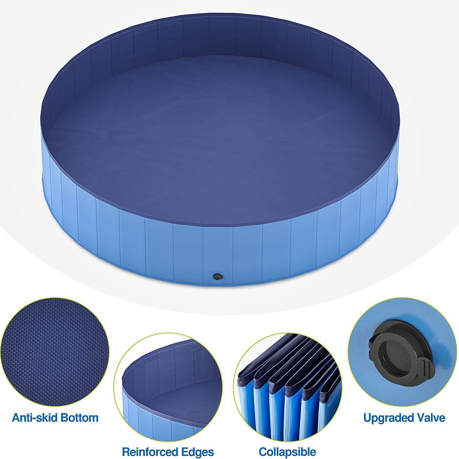 PVC pet bath tub pet pool dog cat water bath tub cooling inflatable-free portable folding swimming pool