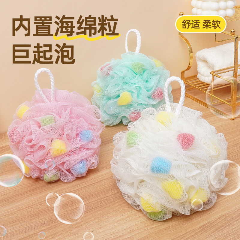 Amazon Bath Ball Does Not Scatter Flowers, Extra Large Size, Rubs Back and Rubs Mud Without Pain, Foaming Net Temu Bath Flower Cross-Border Hot Sale