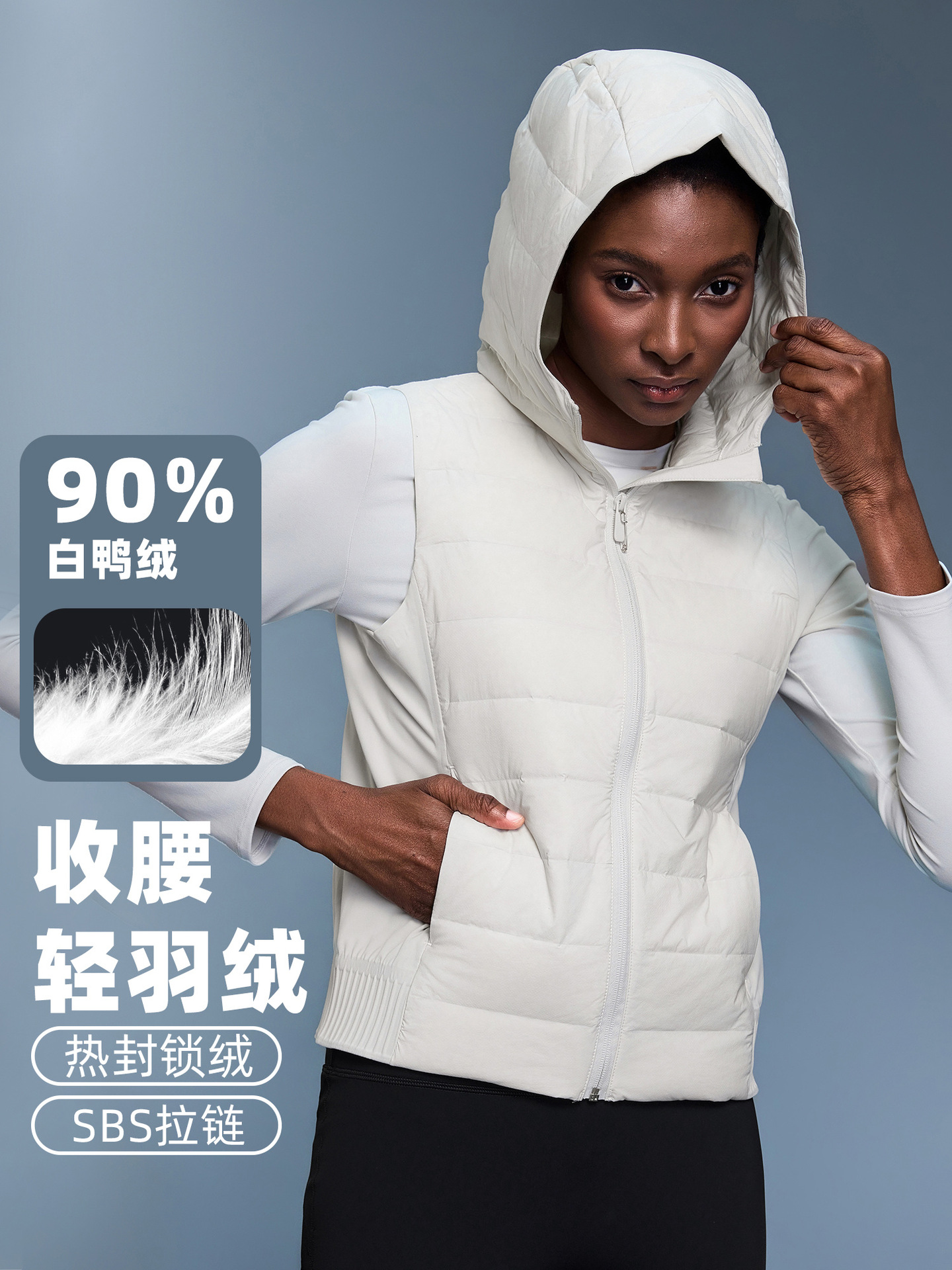 Новая повседневная спортивная куртка для женщин, с капюшоном, легкая, теплая, жилет для фитнеса DAW156