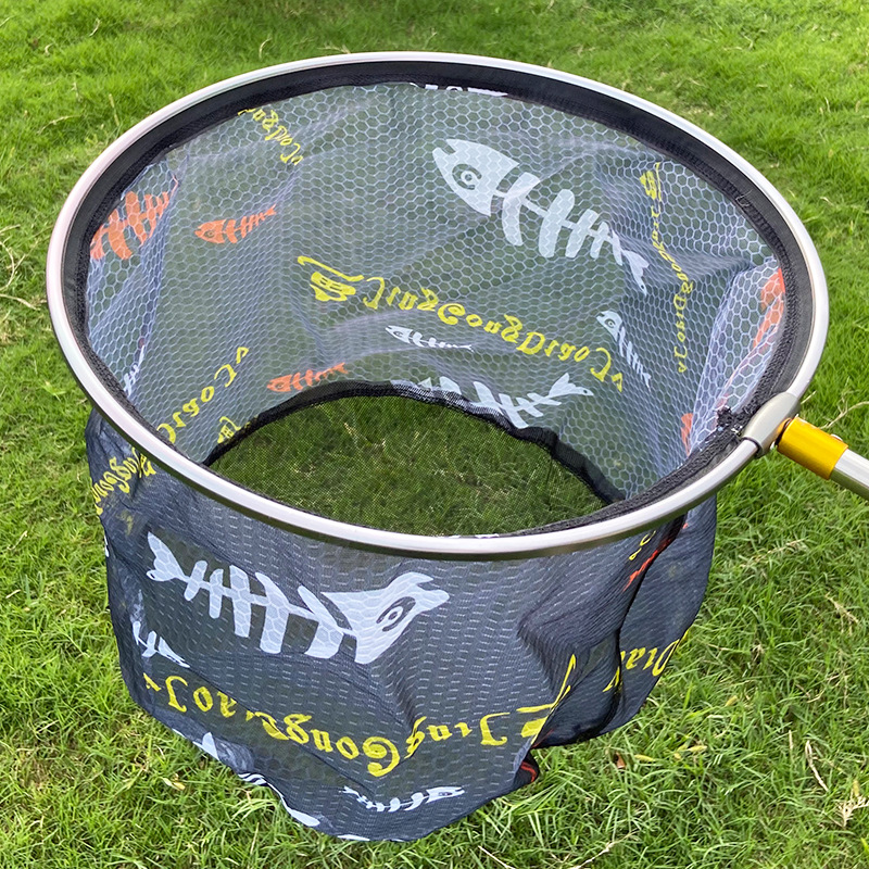 Gun Gray Reinforced Aluminum Alloy Net Head Black Pit Wild Fishing Small Eyes Thickeneded Net Head Small Eyes Competitive Carp Net